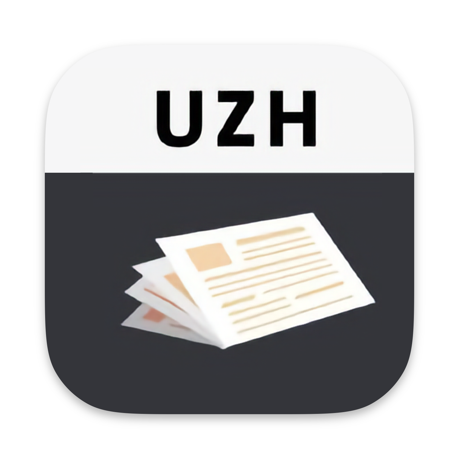 Logo of the informfully application, an open Book with the UZH logo above it