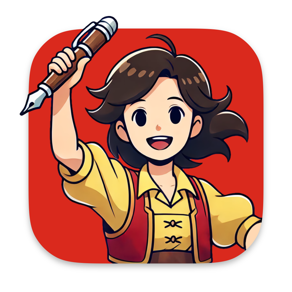 Logo of the peopen application, a Swiss person holding a pen